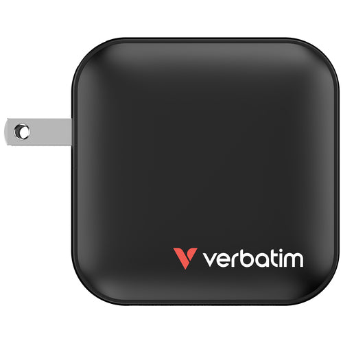 100W Verbatim Mini GaN Ladegerät 4-Port AC Schwarz mit EU- & UK-Adaptern