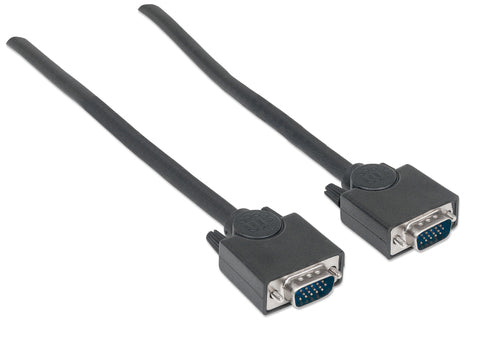 VGA Monitor Cable 1.8m Black Male to Male HD15 Fully Shielded