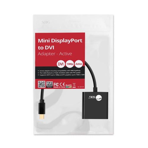 Mini DisplayPort to DVI-D Cable Adapter Male 6ft for Monitors