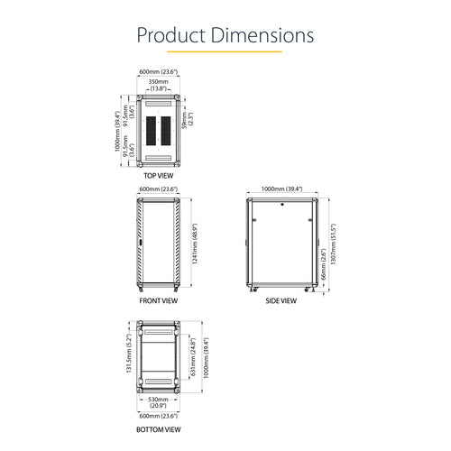 StarTech.com RK2536BKF rack cabinet