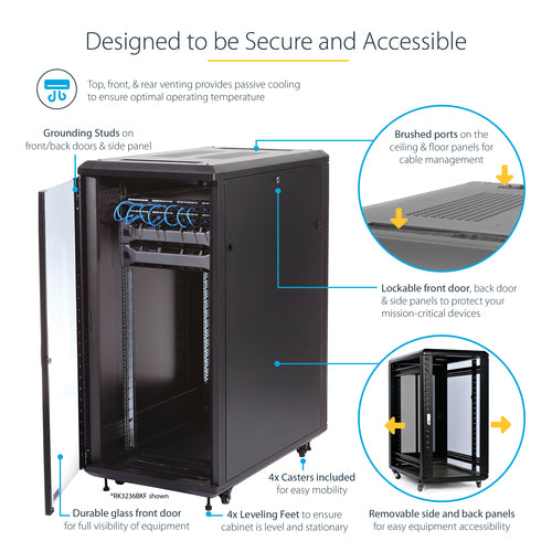 StarTech.com RK2536BKF rack cabinet