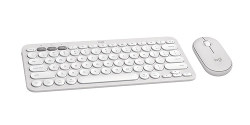 Logitech Pebble 2 Wireless Keyboard and Mouse Combo for Mac QWERTY Bluetooth Scissor Switch White