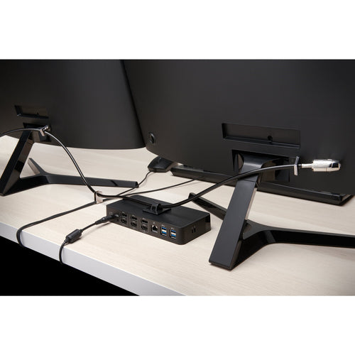 Kensington Locking Kit 2.0 - 2.44m Cable Lock - Carbon Steel - Black/Silver