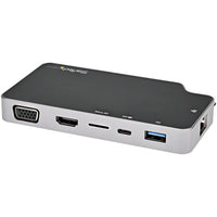 StarTech.com USB C Multiport Adapter - 4K HDMI/VGA, 100W Power Delivery, USB Hub - Black/Grey
