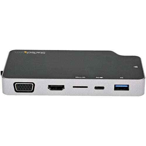 StarTech.com USB C Multiport Adapter - 4K HDMI/VGA, 100W Power Delivery, 2-Port USB Hub - Black/Grey