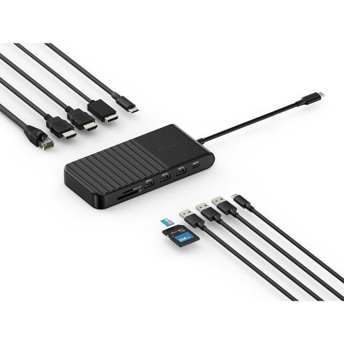 USB-C Triple Video Dockingstation 85W Power HDMI DP Schwarz