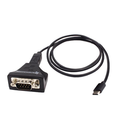 USB-C RS232 Cable Gender Changer 1m Black Brainboxes