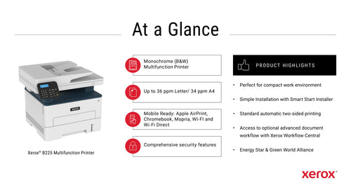 Multifunction Laser Printer Xerox B225 600x600 DPI A4