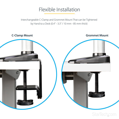 StarTech.com ARMUNONB1 Full Motion Laptop Stand - Ergonomic Adjustable Desk Mount for Laptops & Monitors