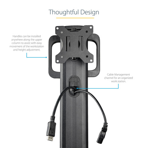 StarTech.com WKSTNCART Ergonomic Mobile Workstation Cart - Adjustable Desk on Wheels
