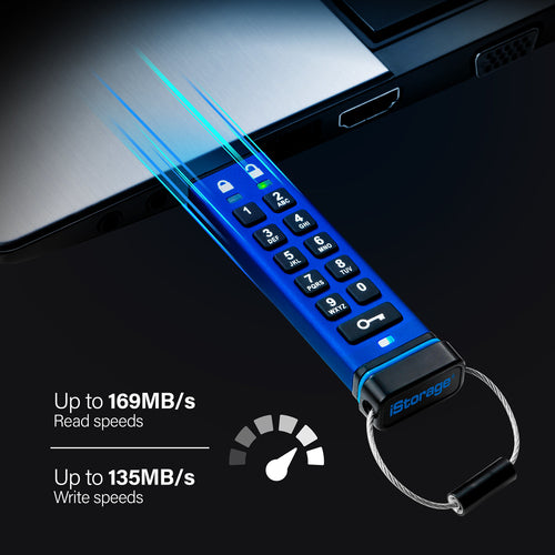 32GB iStorage datAshur Pro USB Flash Drive 256-bit Encryption USB 3.0 170MB/s