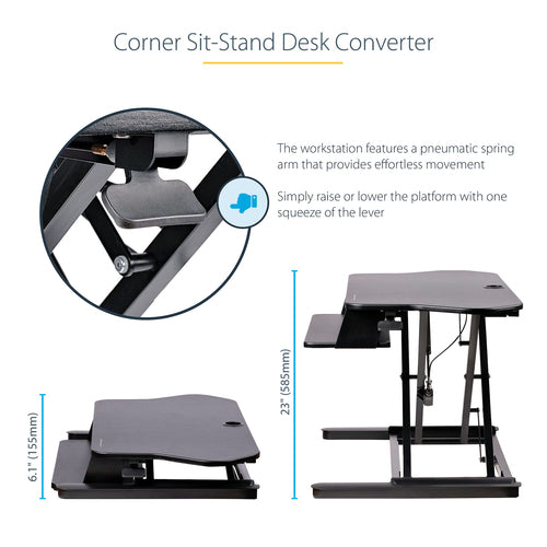 StarTech.com ARMSTSCORNR desktop sit-stand workplace
