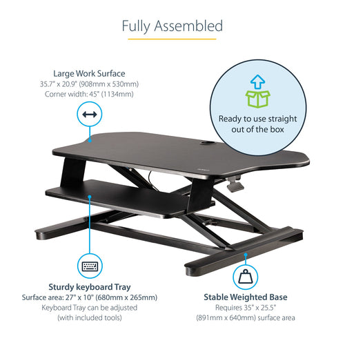 StarTech.com ARMSTSCORNR desktop sit-stand workplace