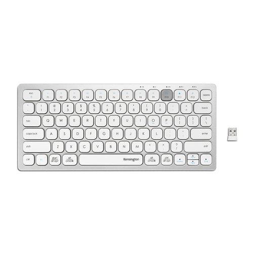 Kensington K75504US-SP Mini Wireless Tastatur – RF & Bluetooth – Silber – QWERTZ Layout