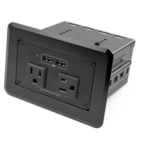 Conference Table Power Center StarTech 2x 120V AC Outlets USB Charging Station