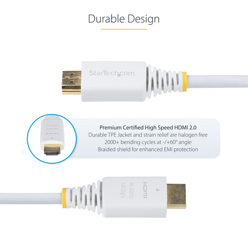 High Speed HDMI Cable 10ft 4K 60Hz HDR10 18Gbps StarTech.com