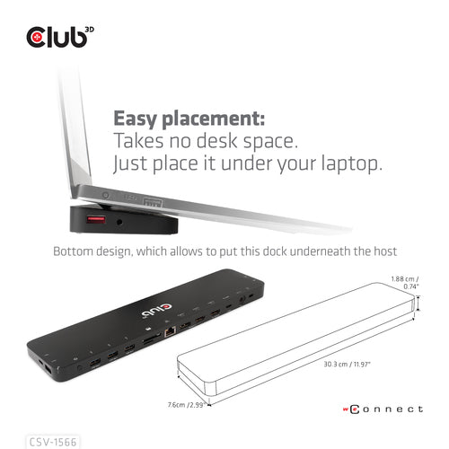 CLUB3D CSV-1566 laptop dock/port replicator