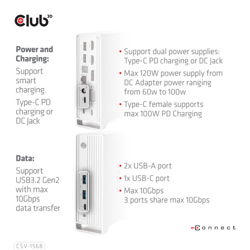 USB 3.2 Gen 2 Docking Station mit Typ-C-, HDMI- und VGA-Ausgängen