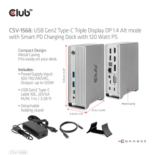 USB 3.2 Gen 2 Docking Station mit Typ-C-, HDMI- und VGA-Ausgängen