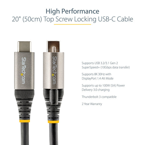 USB Typ-C Kabel 50cm 10Gbit/s Power Delivery 100W