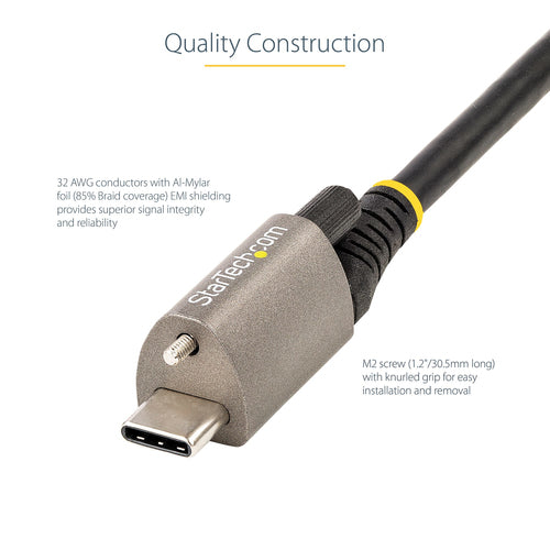 USB-C Cable 10Gbps Power Delivery 3ft Locking StarTech.com