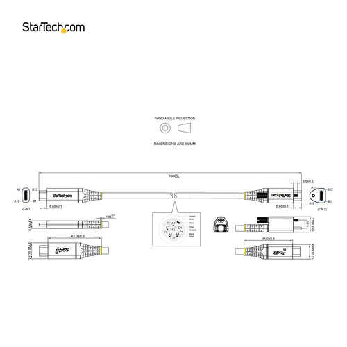 USB-C Cable 10Gbps Power Delivery 3ft Locking StarTech.com