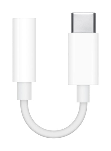 USB-C to 3.5mm Headphone Jack Adapter Apple Male Female White