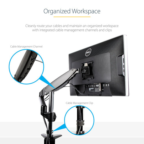 StarTech.com ARMPIVOTE2 Verstellbare Monitorhalterung - 32" bis 49" Displays - Schwarz - Schreibtischmontage