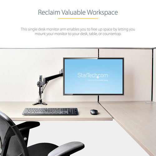 StarTech.com ARMPIVOTE2 Verstellbare Monitorhalterung - 32" bis 49" Displays - Schwarz - Schreibtischmontage