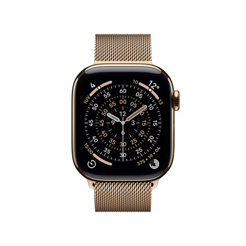 Apple Watch Series 11 GPS + Cellular 42mm Gehäuse aus goldfarbenem Titan 64GB OLED Touchscreen