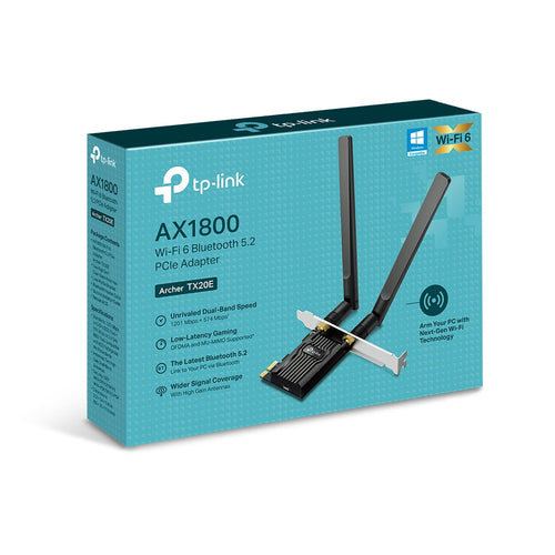 AX1800 Wi-Fi 6 PCIe Adapter with Bluetooth 5.2 - TP-Link Archer TX20E