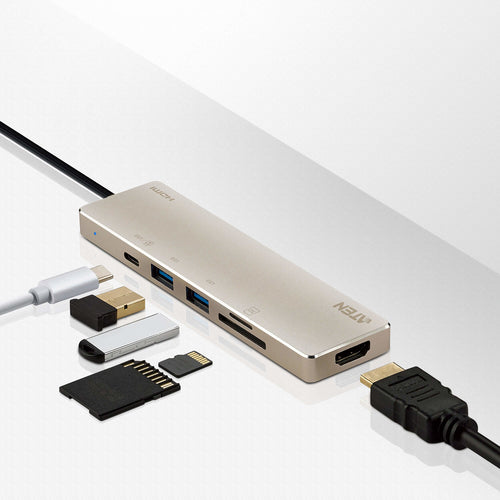 USB-C Laptop Dock ATEN UH3239 4K Ultra HD 60W Power Delivery Aluminium