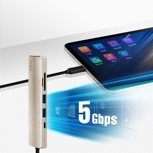 USB-C Laptop Dock ATEN UH3239 4K Ultra HD 60W Power Delivery Aluminium