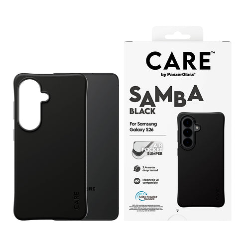 PanzerGlass CARE™ by ® Samba Case Black w. Qi Samsung Galaxy S26 mobile phone case