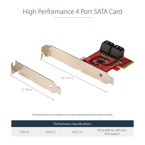 StarTech.com 4P6G-PCIE-SATA-CARD interface cards/adapter