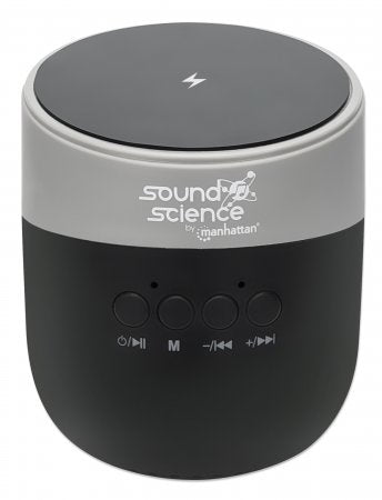 Metallic Bluetooth Speaker with Wireless Charging 3W Decent Sound 10m Range