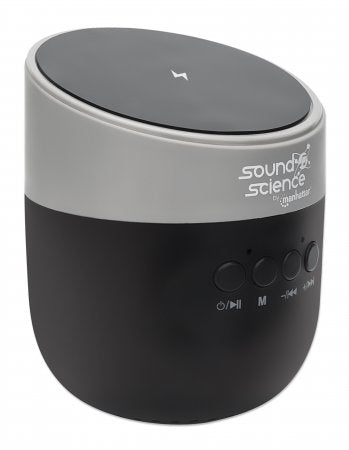 Metallic Bluetooth Speaker with Wireless Charging 3W Decent Sound 10m Range