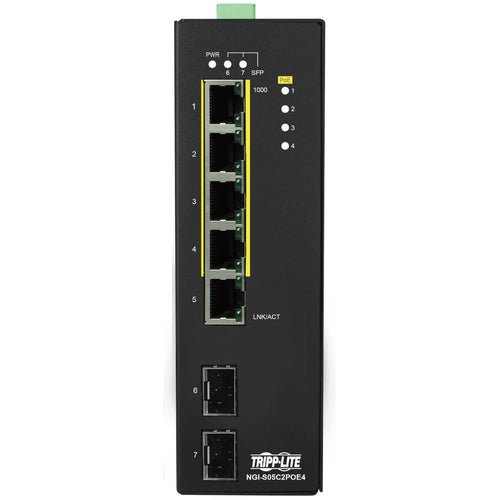 5-Port Managed Industrial Gigabit Ethernet Switch PoE+ 30W DIN Mount