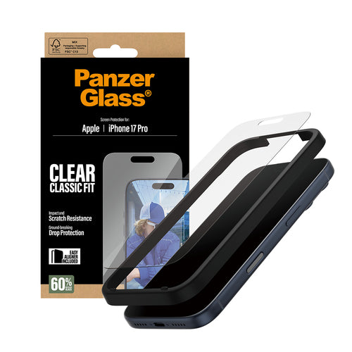 PanzerGlass ® Screen Protector iPhone 17 Pro | Classic Fit w. EasyAligner