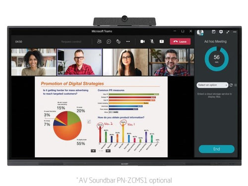 Interactive Flat Panel Display Sharp PNL752B 75-inch 4K Wi-Fi LCD