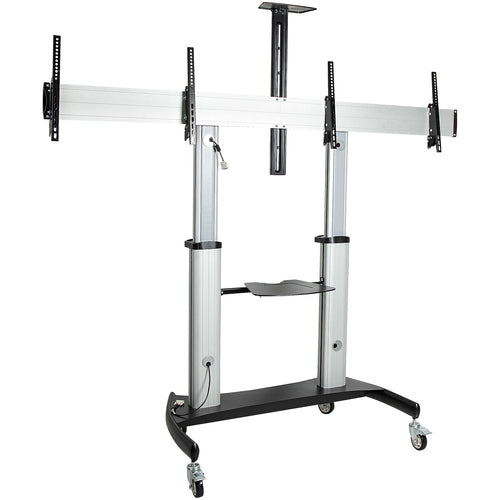 StarTech Dual TV-Wagen STNDMTVDUO - Mobiler Standfuß für 37-60 Zoll VESA-TVs