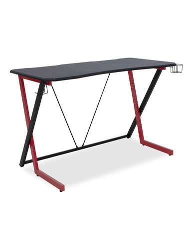 Gaming Computer Desk Urban Factory Rectangular Shape PVC Stainless Steel Black Red
