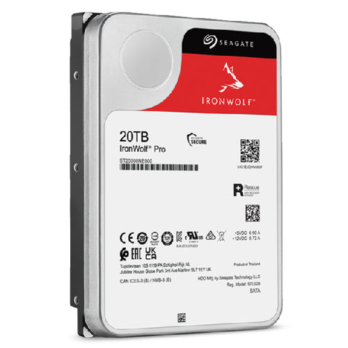 Seagate IronWolf Pro 20TB Internal Hard Drive - 7200 RPM, 256MB Cache, NAS Storage