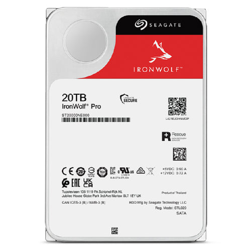 Seagate IronWolf Pro 20TB Internal Hard Drive - 7200 RPM, 256MB Cache, NAS Storage