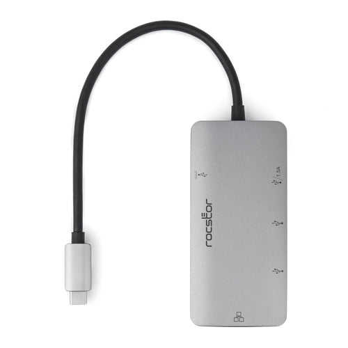 USB Type-C Docking Station 100W Power Delivery Rocstor Black/Silver