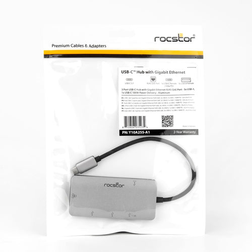 USB Type-C Docking Station 100W Power Delivery Rocstor Black/Silver