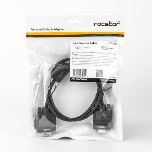 Rocstor Y10C267-B1 VGA cable