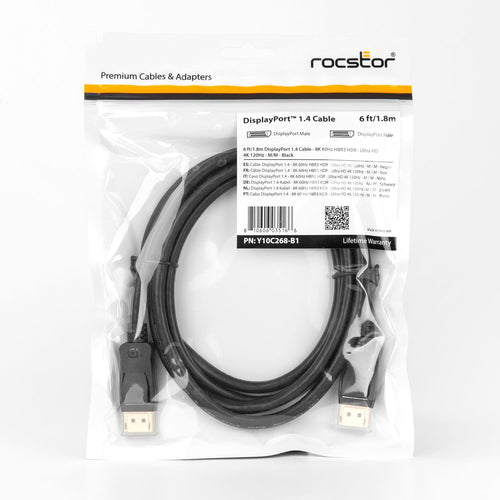 Rocstor Y10C268-B1 DisplayPort cable