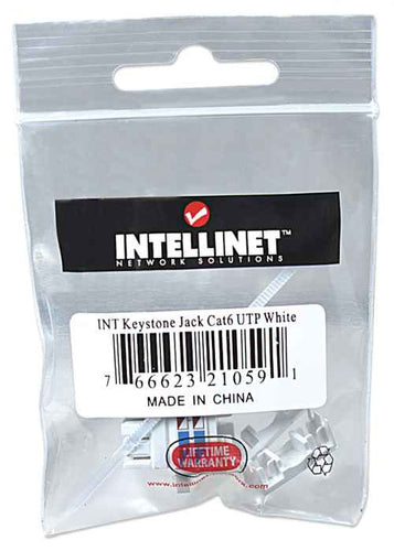 Cat6 UTP Keystone Jack Intellinet RJ-45 Weiß Flach