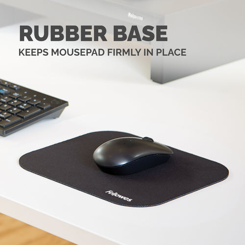 Premium-Mauspad Fellowes Schwarz Monochrom Polyester Gummi